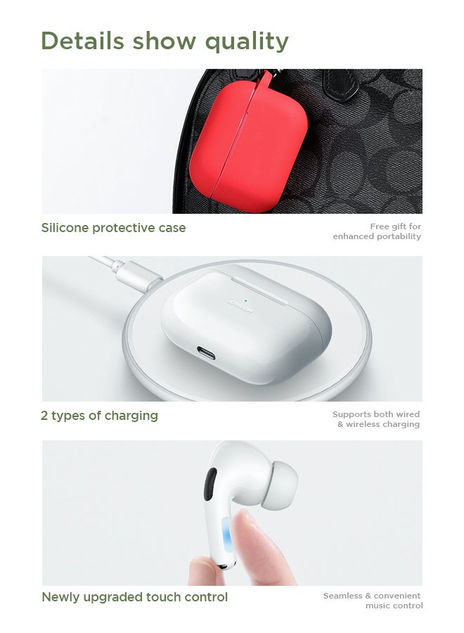 JOYROOM - JR-T03S Pro Bluetooth 5.2 TWS In-Ear Earphones Wireless Earbuds With Replacement Eartips And Protective Case Standard Version White - Image 1