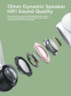 JOYROOM JR-T03S Pro Bluetooth 5.2 TWS In-Ear Earphones Wireless Earbuds With Replacement Eartips And Protective Case Standard Version White  - Image 4