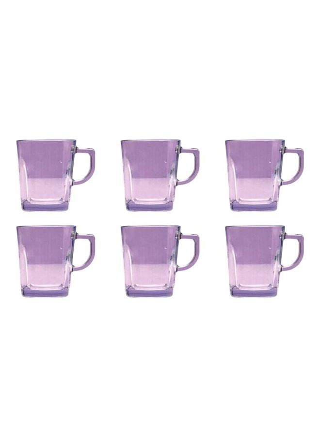 باساباتشي أكواب شاي زجاجية ملونة - بنفسجي - طقم من 6 قطع - صناعة تركية بنفسجي 270 مل شفاف 270ملليلتر - Image 1