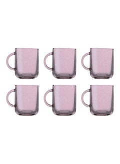 Pasabache Colored Tea Mug Set Of 6 Mug 245 Ml -Suitable For Hot And Cold Drinks Turkey Origin Pink