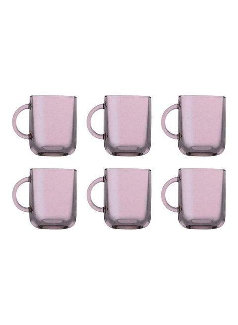 Pasabache Colored Tea Mug Set Of 6 Mug 245 Ml -Suitable For Hot And Cold Drinks Turkey Origin Pink