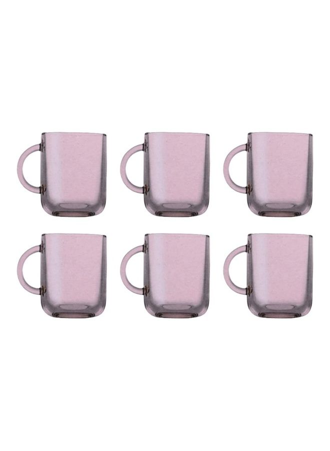 Pasabahce - Pasabache Colored Tea Mug Set Of 6 Mug 245 Ml -Suitable For Hot And Cold Drinks Turkey Origin Pink - Image 1