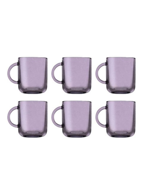Pasabahce Colored Tea Mug Set Of 6 Mug- 245 Ml -Suitable For Hot And Cold Drinks-Turkey Origin Purple
