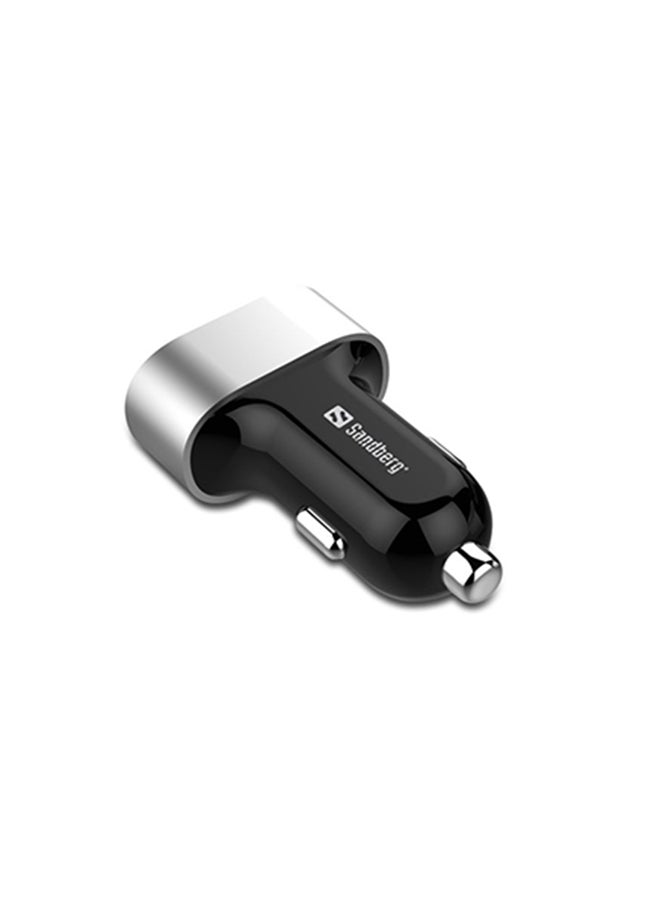 ساندبرغ شاحن سيارة متعدد مزود بثلاثة منافذ USB 7.2A أسود/فضي  - Image 4