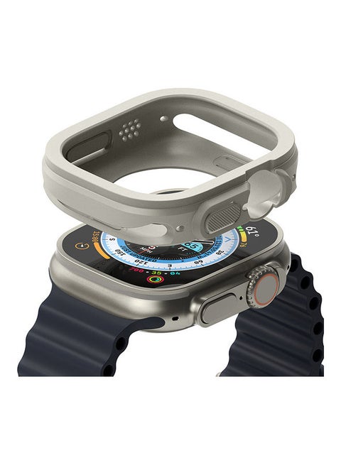 Air Sports Cover Compatible With Apple Watch Ultra 49mm Case For Series 8 Soft Flexible Rugged TPU Raised Bezel Frame Protective Button Cover Warm Grey