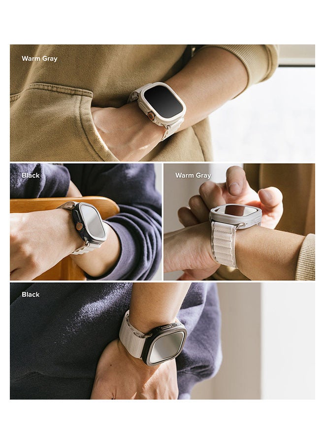 Ringke - Air Sports Cover Compatible With Apple Watch Ultra 49mm Case For Series 8 Soft Flexible Rugged TPU Raised Bezel Frame Protective Button Cover Warm Grey - Image 1