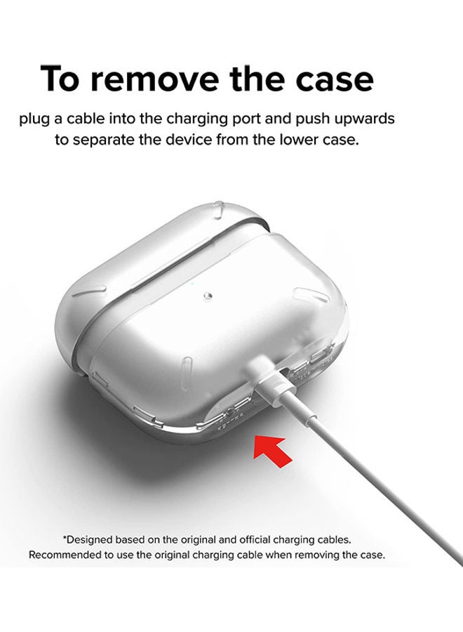 Ringke - Layered Case Designed For AirPods Pro 2nd Gen Hard PC Shock Resistant Cover With Carabiner Matte Clear - Image 1