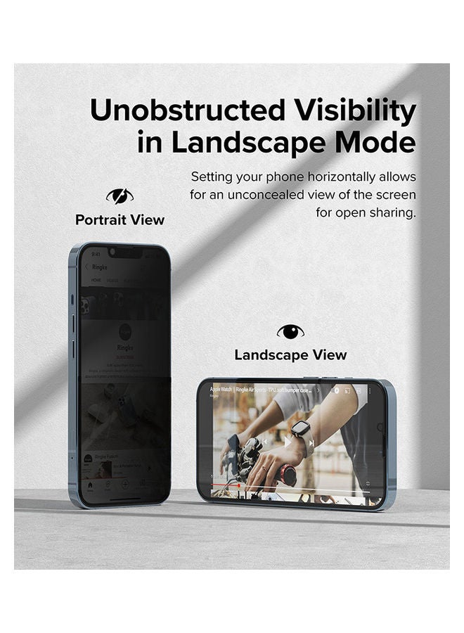 Ringke Privacy Screen Protector 9H Hardness Anti-Spy Full Coverage Tempered Glass Film For iPhone 14 Plus (6.7 Inch)/13 Pro Max (6.7) Black - Image 5