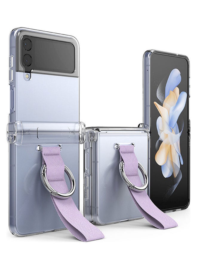 Ringke Slim Ring Hinge Series Cover Compatible With Galaxy Z Flip 4 Ultra-thin Transparent Impact-Resistant And Durable Protective Case, Phone Grip Ring, Built In Strap Purple - Image 1