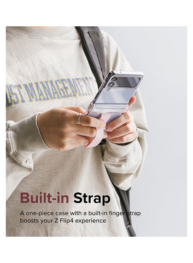 Ringke Slim Ring Hinge Series Cover Compatible With Galaxy Z Flip 4 Ultra-thin Transparent Impact-Resistant And Durable Protective Case, Phone Grip Ring, Built In Strap Purple - Image 4