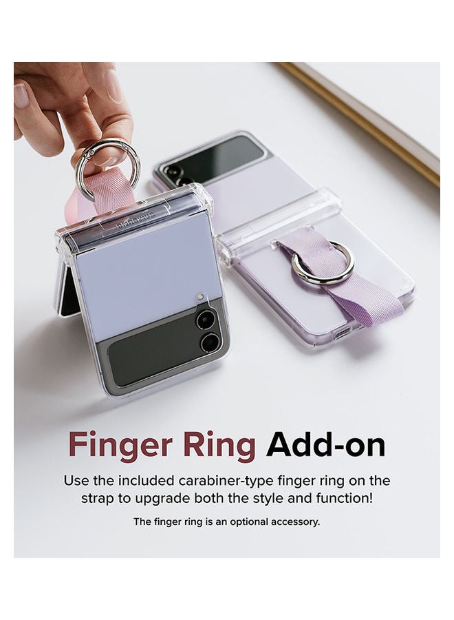 Ringke Slim Ring Hinge Series Cover Compatible With Galaxy Z Flip 4 Ultra-thin Transparent Impact-Resistant And Durable Protective Case, Phone Grip Ring, Built In Strap Purple - Image 5