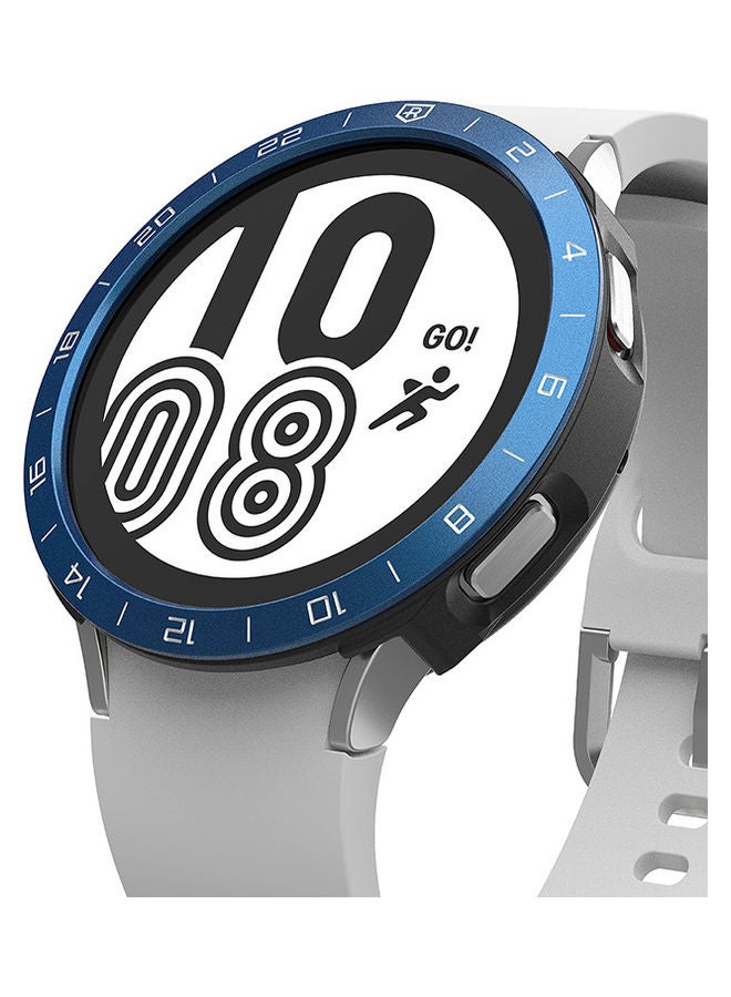 Ringke Air Sports Bezel Styling For Samsung Galaxy Watch 4 44mm Flexible Shockproof TPU Case With Adhesive Aluminum Frame Ring Cover Black/Blue  - Image 1