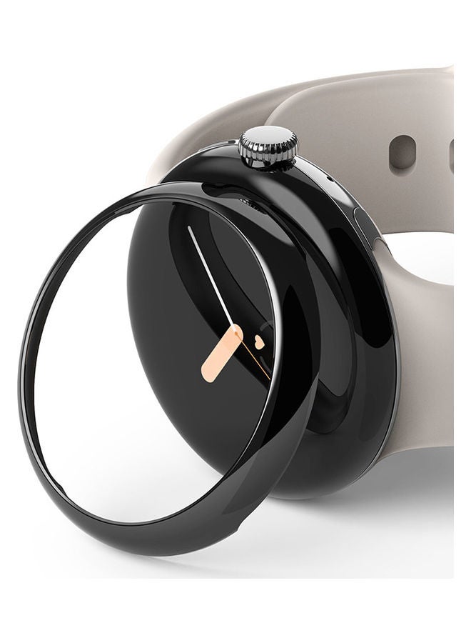 Ringke Stainless Steel Bezel Styling Compatible With Google Pixel Watch 41mm Adhesive Frame Ring Cover Anti Scratch Case Accessory Black - Image 1
