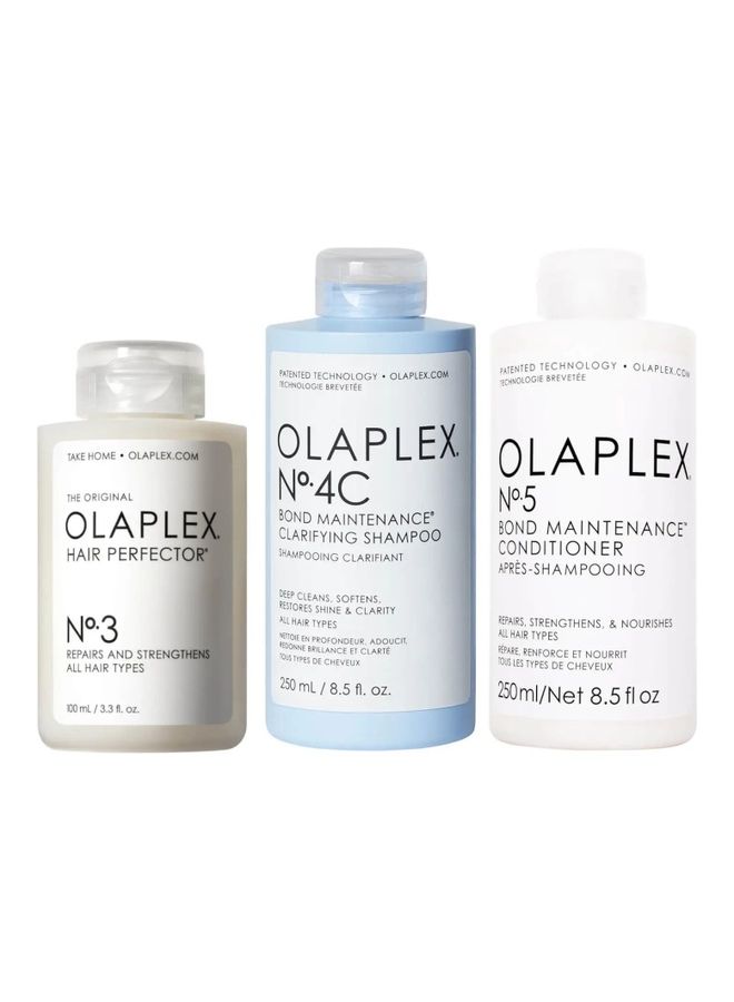 Olaplex No 3 Hair Perfector 100Ml No 4C Clarifying Shampoo 250Ml And No 5 Bond Conditioner 250Ml Bundles 600ml 