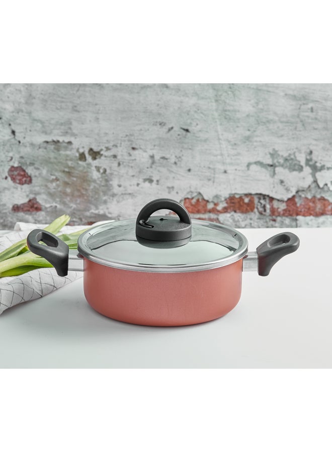 Trust - Non-Stick Aluminium Stew Pot With Lid Copper 24cm - Image 1