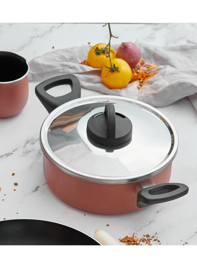 Trust - Non-Stick Aluminium Stew Pot With Lid Copper 28cm - Image 1