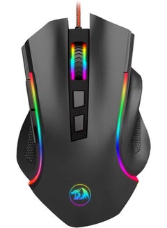 ماوس الألعاب Redragon M602 NEMEANLION USB بدقة 3000 نقطة في البوصة للكمبيوتر الشخصي، 7 أزرار، إضاءة خلفية LED بـ 7 ألوان