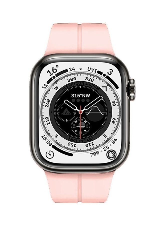 MARGOUN Apple Watch Wrist Band 38mm 40mm 41mm Magnetic D Buckle Silicone Sport Strap Replacement Pink - Image 2