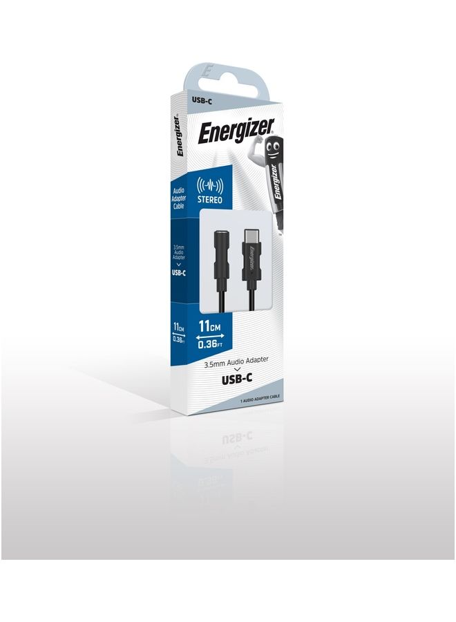 Energizer Ultimate AUX (3.5mm Jack) to USB-C Audio adapter - 11cm Black - Image 4