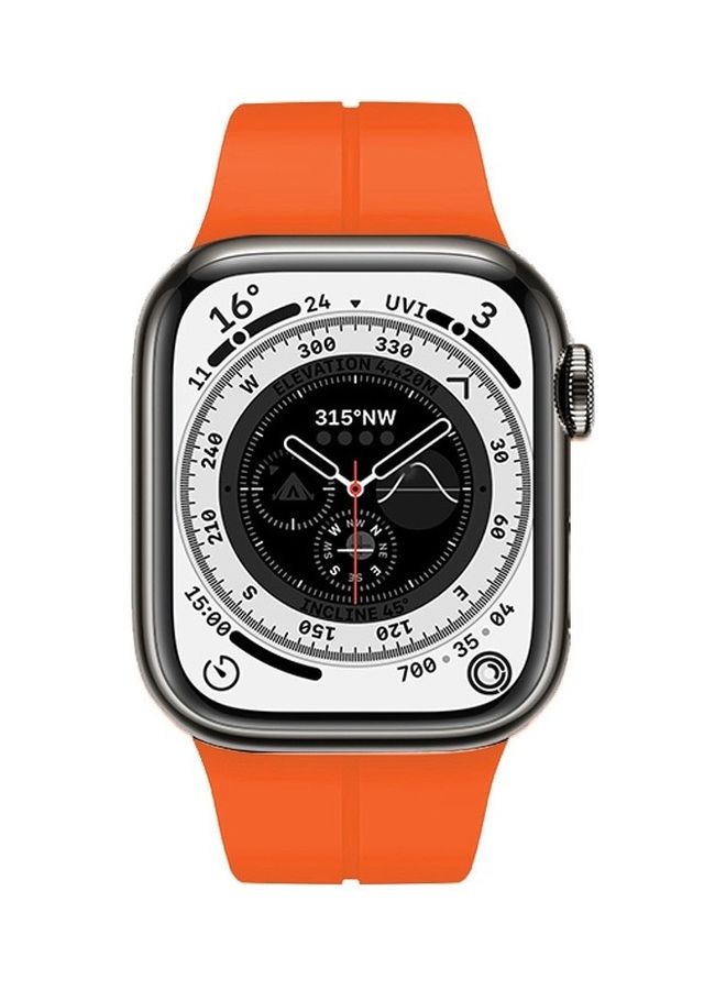 MARGOUN Apple Watch Wrist Band 42mm 44mm 45mm 49mm Magnetic D Buckle Silicone Sport Strap Replacement Orange - Image 2