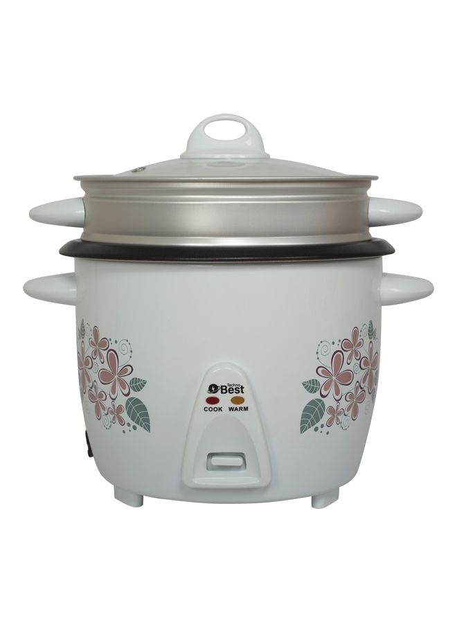 Techno Best Rice Cooker With Stainless Steel Lid 1.8 L 700 W BRC-018 White - Image 2