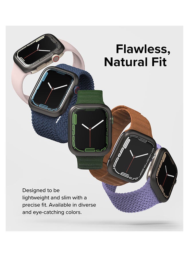 رينجك Bezel Styling Compatible With Apple Watch 7 45mm Stainless Steel Adhesive Frame Ring Cover Anti Scratch Protection Metallic Grey - Image 5