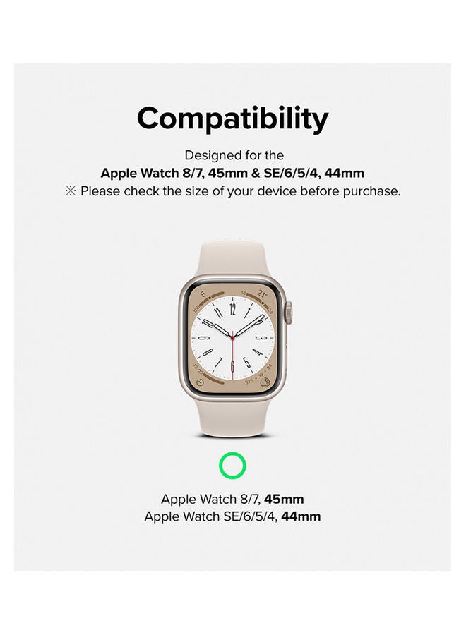 Dual Easy Film Screen Protector Compatible With Apple Watch 45mm Series 8/7 And SE/6/SE/5/4 Pack Of 3 High Resolution Anti-Fingerprint Easy Application Clear