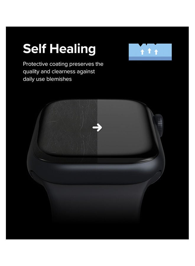 Dual Easy Film Screen Protector Compatible With Apple Watch 45mm Series 8/7 And SE/6/SE/5/4 Pack Of 3 High Resolution Anti-Fingerprint Easy Application Clear