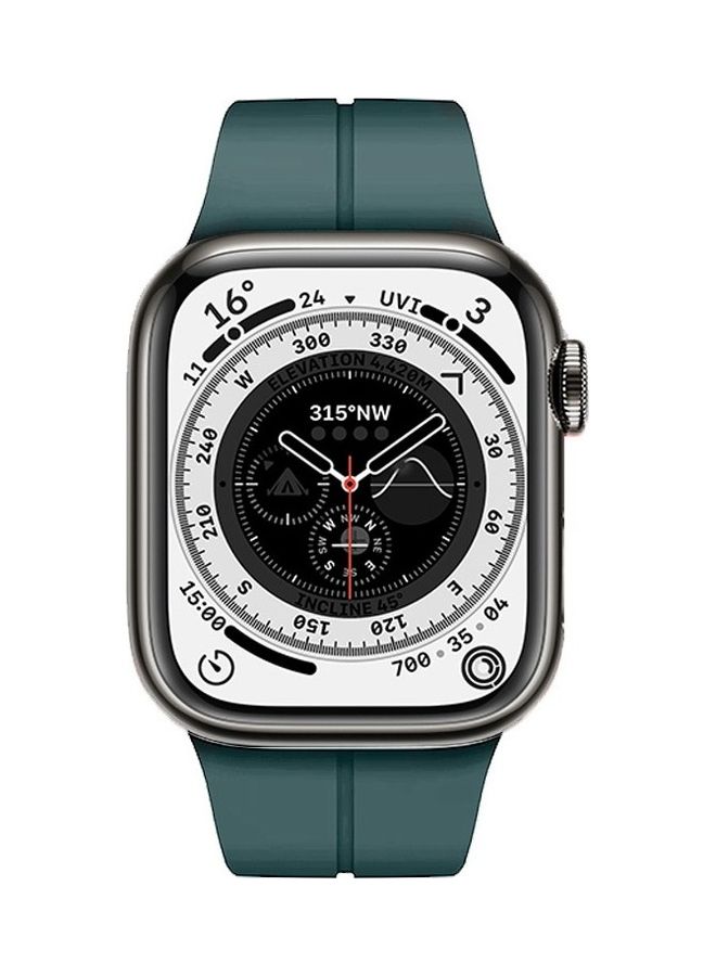 MARGOUN Apple Watch Wrist Band 42mm 44mm 45mm 49mm Magnetic D Buckle Silicone Sport Strap Replacement Blue - Image 2