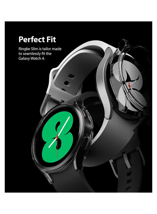 Ringke Slim Case Compatible With Galaxy Watch 4 44mm 2 Pack All Around Coverage Protective Bumpers Cover Clear/Dark Chrome - Image 3
