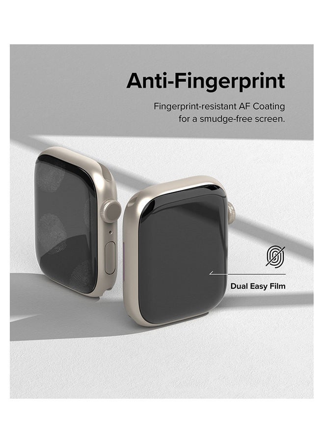 Ringke Dual Easy Film Screen Protector Compatible With Apple Watch 41mm Series 8/7 And SE/6/SE/5/4 Pack Of 3 High Resolution Anti-Fingerprint Easy Application Clear - Image 5