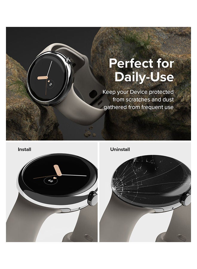 رينجك إطار من الفولاذ المقاوم للصدأ متوافق مع ساعة جوجل بيكسل 41 مم غلاف حلقة لاصق واقي ضد الخدوش - Image 4