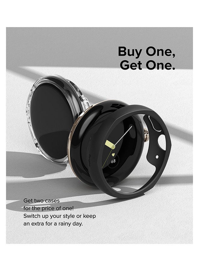 رينجك مجموعة حافظات Slim Edge متوافقة مع ساعة Google Pixel Watch، مكونة من حافظتين فائقتي النحافة ومقاومتين للصدمات ومتينتين - Image 4