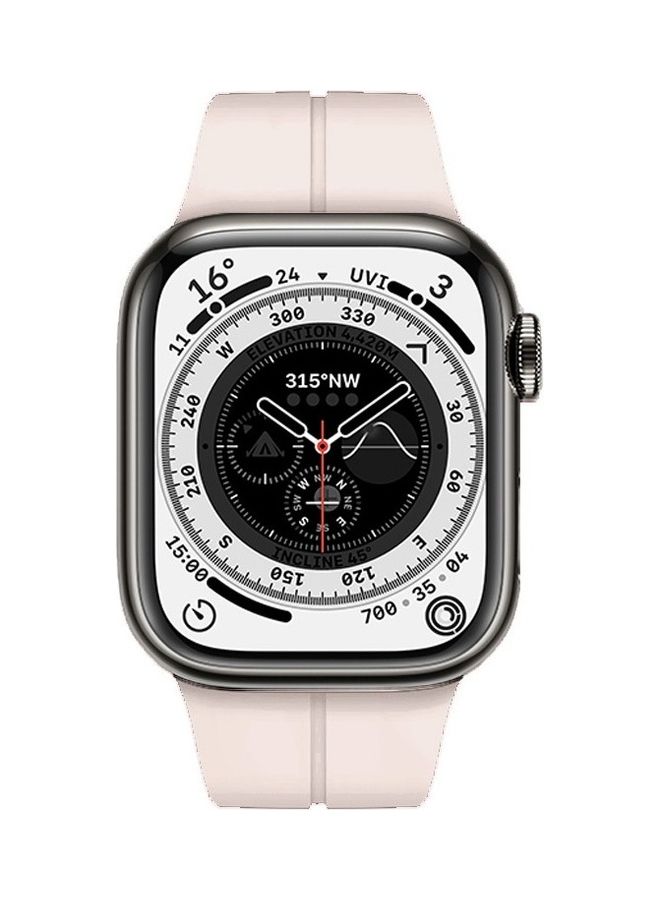 مارجون Apple Watch Wrist Band 42mm 44mm 45mm 49mm Magnetic D Buckle Silicone Sport Strap Replacement Sand Pink  - Image 2