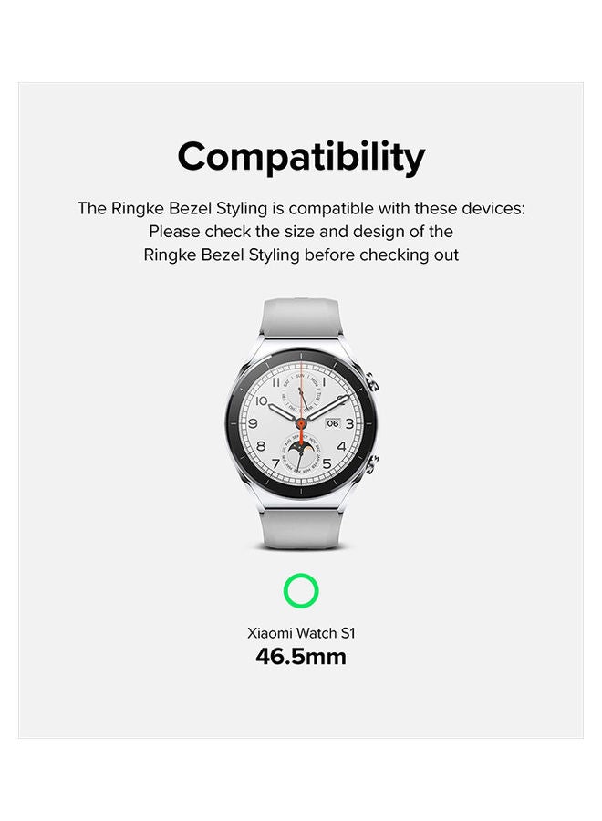 رينجك مجموعة تصميم الإطار والزجاج متوافقة مع إطار لاصق Xiaomi Watch S1 وغطاء حلقي مضاد للخدش وحماية من الفولاذ المقاوم للصدأ - Image 2