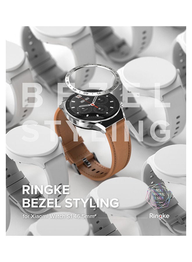 رينجك مجموعة تصميم الإطار والزجاج متوافقة مع إطار لاصق Xiaomi Watch S1 وغطاء حلقي مضاد للخدش وحماية من الفولاذ المقاوم للصدأ - Image 3