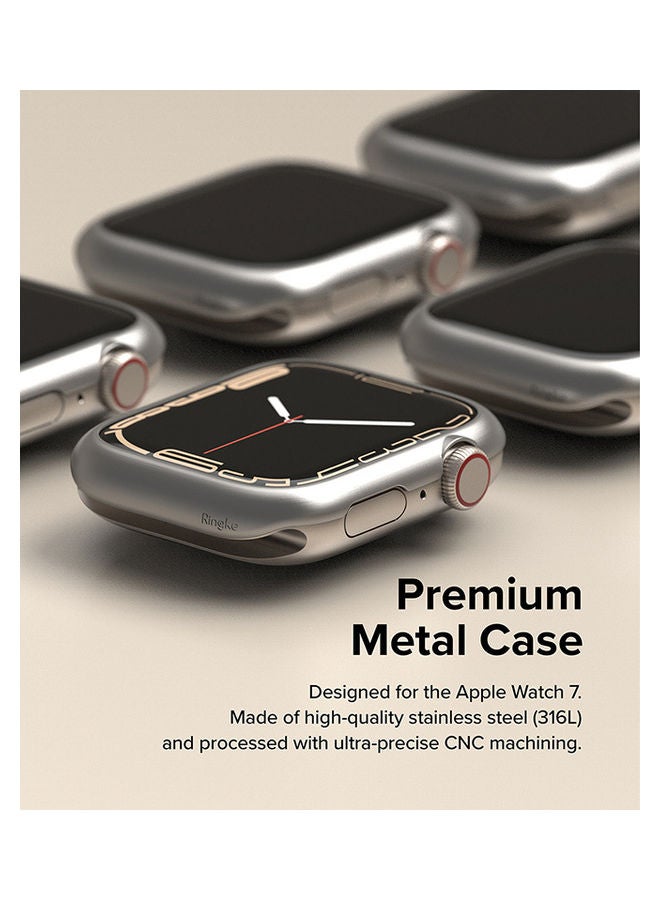 رينجك غطاء حلقي بإطار لاصق من الفولاذ المقاوم للصدأ متوافق مع ساعة Apple Watch 7 مقاس 41 مم ومضاد للخدش - Image 3