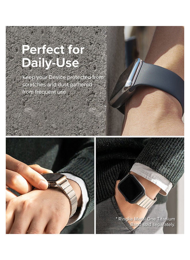 رينجك غطاء حلقي بإطار لاصق من الفولاذ المقاوم للصدأ متوافق مع ساعة Apple Watch 7 مقاس 41 مم ومضاد للخدش - Image 5