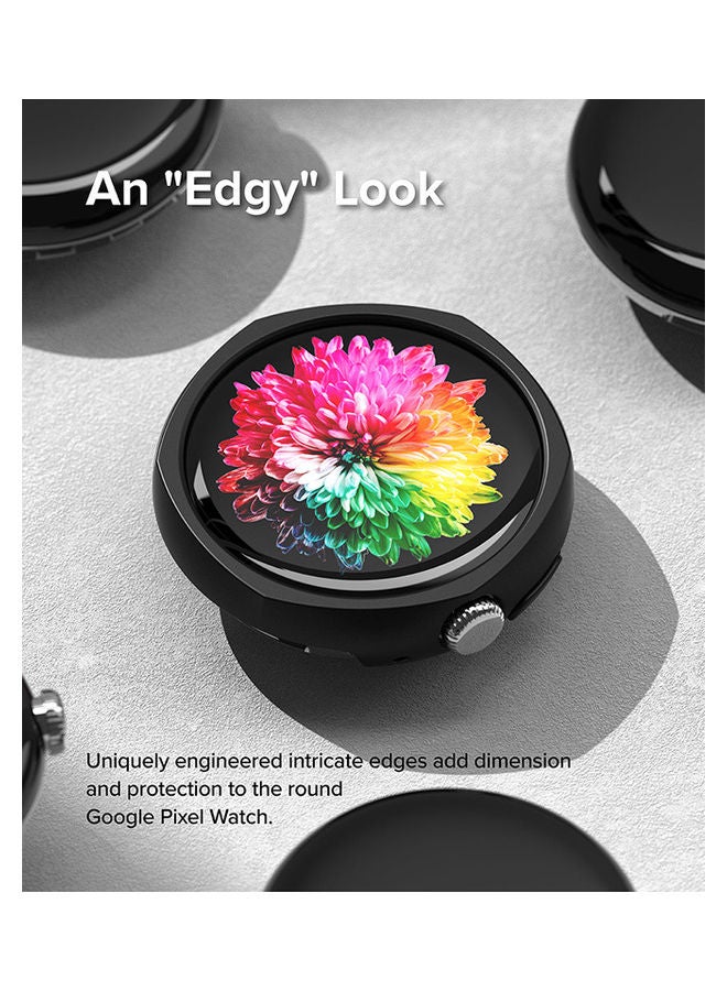 Ringke Slim Edge Series Cover Compatible With Google Pixel Watch Case Pack Of 2 Ultra-thin Impact Resistant And Durable Protective Cases Matte Black/Clear - Image 5