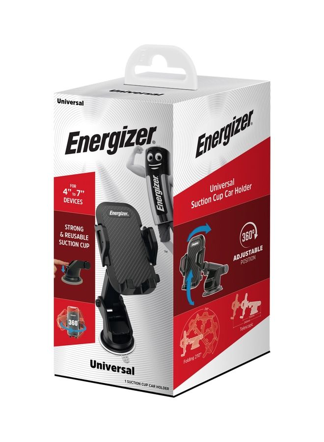 Energizer Energizer Universal Car Phone Holder Suction Mount, Dashboard Mount/Windshield Mount, Anti-Slip Pad, Secure 360 Degree Tilt Black  - Image 3