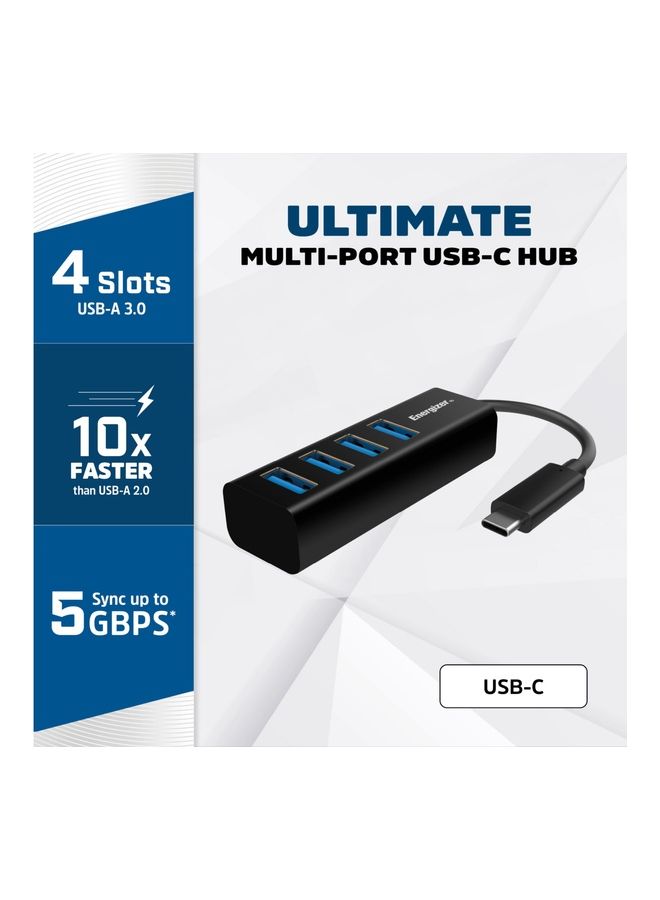 Energizer USB- C Hub With 4 USB-A Ports Compatible For MacBook Pro/Air/Samsung /Huawei/LG/Chromebook/iPad Pro/Air 5 Black  - Image 2