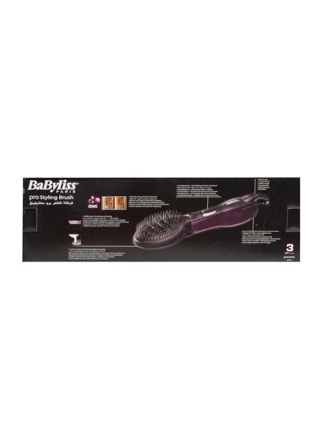 babyliss Paddle Pro Air Styler | 1000W Powerful Styling Unisex Hairbrush | Dual Speed Temperature Setting Hair Dryer & Volumizer with Cool Air Button | Ionic Tech for Shiny Hair – AS115PSDE Purple/Black