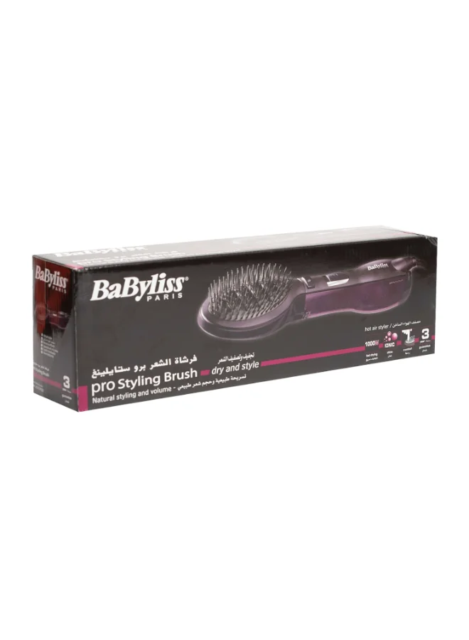 babyliss Paddle Pro Air Styler | 1000W Powerful Styling Unisex Hairbrush | Dual Speed Temperature Setting Hair Dryer & Volumizer with Cool Air Button | Ionic Tech for Shiny Hair – AS115PSDE Purple/Black