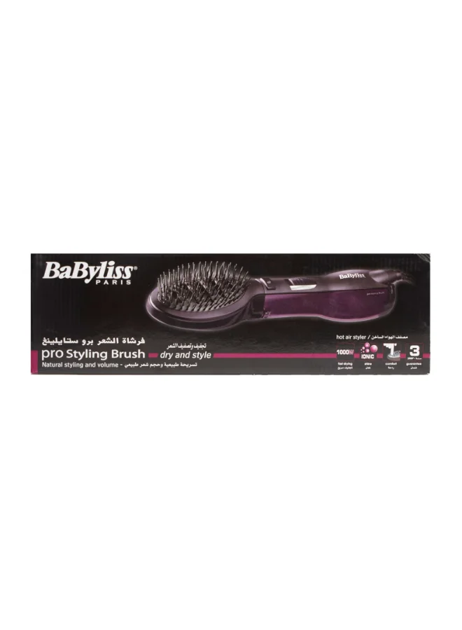 babyliss Paddle Pro Air Styler | 1000W Powerful Styling Unisex Hairbrush | Dual Speed Temperature Setting Hair Dryer & Volumizer with Cool Air Button | Ionic Tech for Shiny Hair – AS115PSDE Purple/Black