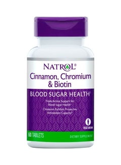 NATROL Cinnamon Chromium And Biotin 60 Tablets 