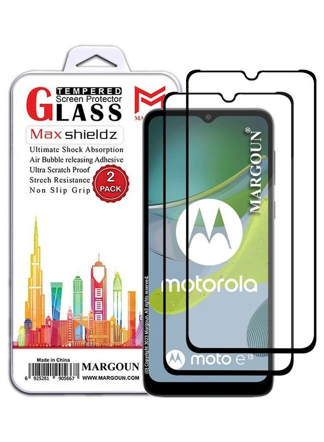 MARGOUN 2 Pack Screen Protector Tempered Glass For Motorola Moto E13 6.5 inch CLEAR - Image 1