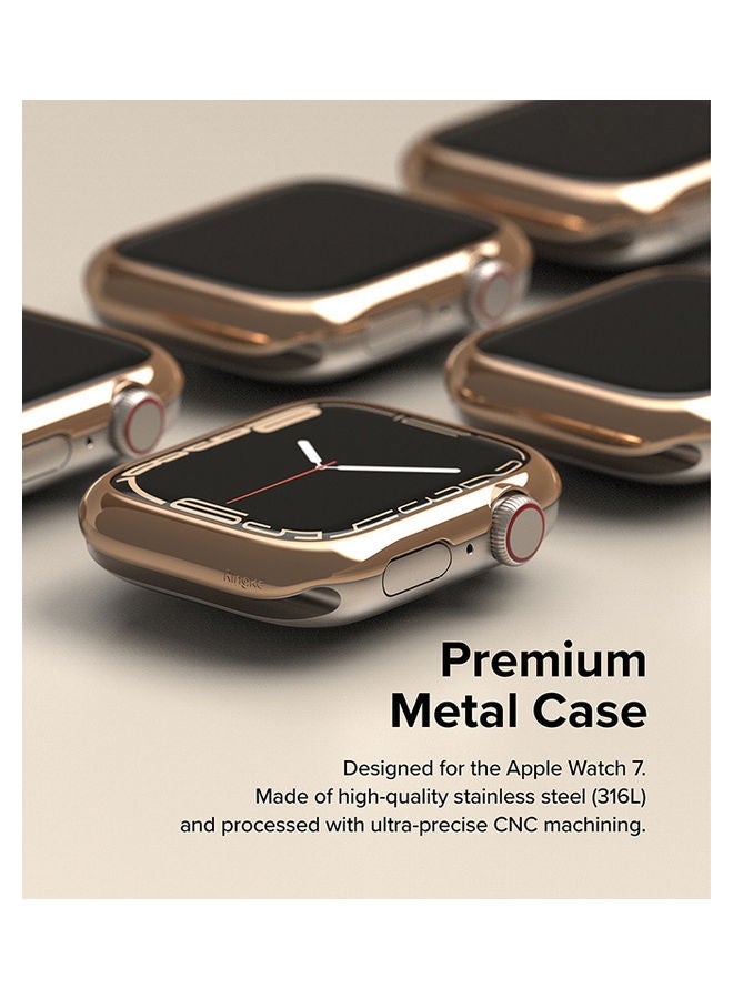 Ringke Bezel Styling Compatible With Apple Watch 7 41mm Stainless Steel Adhesive Frame Ring Cover Anti Scratch Protection Rose Gold  - Image 3