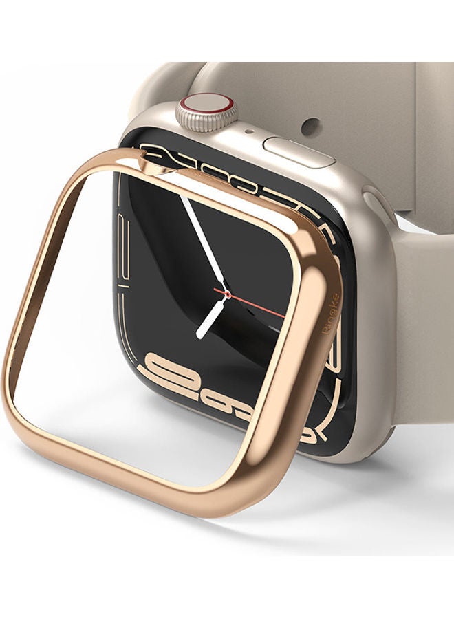 Ringke Bezel Styling Compatible With Apple Watch 7 41mm Stainless Steel Adhesive Frame Ring Cover Anti Scratch Protection Rose Gold  - Image 1