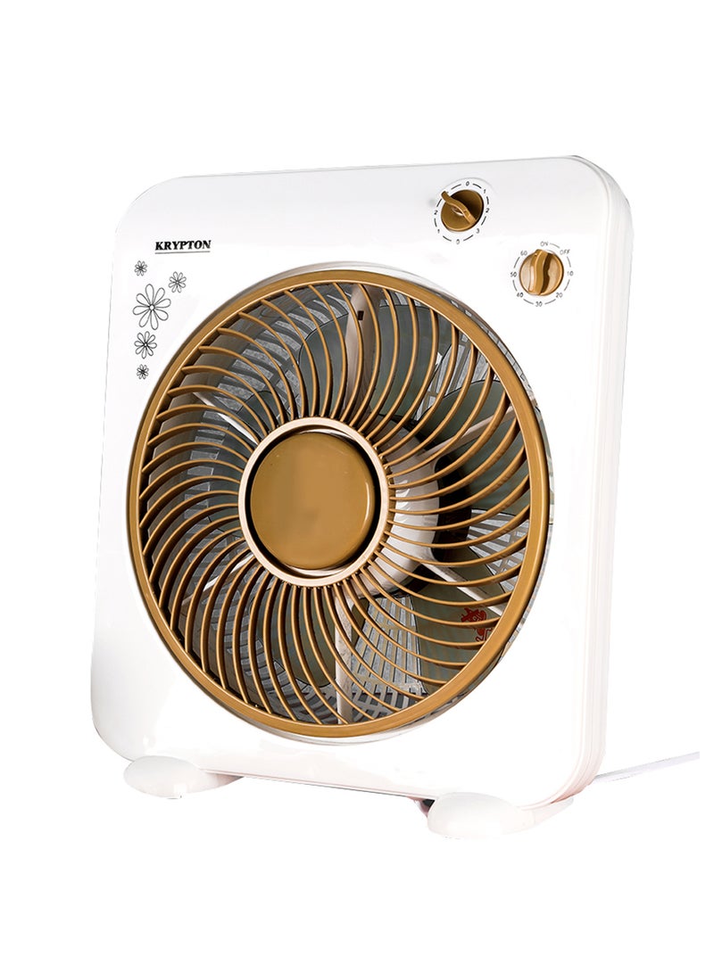 Powerful Personal 10 Inch Desk Box Fan With Copper Motor KNF6025N White/Light Brown - v1681206663/N22638904A_1