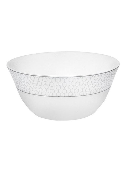 Velvett Collection 100mm Stella White Salad Bowl Premium-Quality Opalware Light-Weight and Food-Grade Bowl with Elegant Hexagonal Design White 100mm